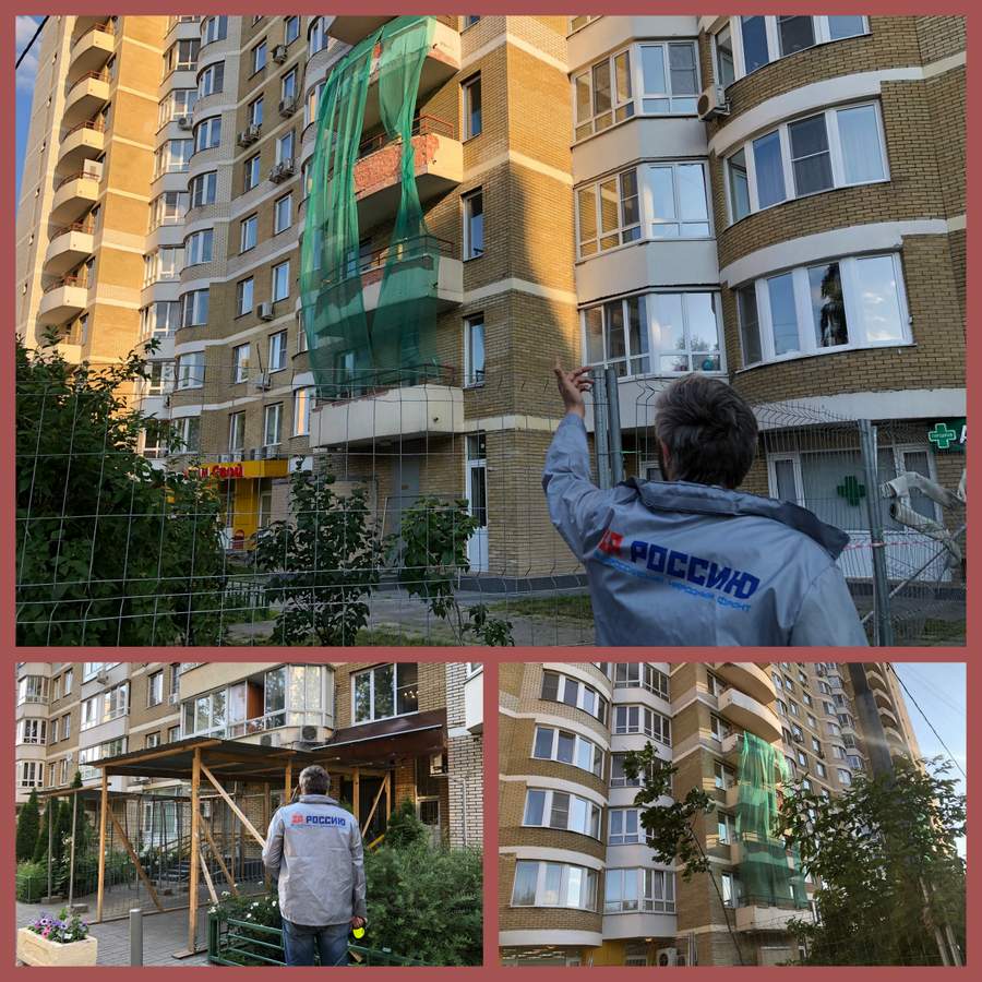 Московские активисты ОНФ просят власти отремонтировать аварийный фасад дома в Южном Медведково!