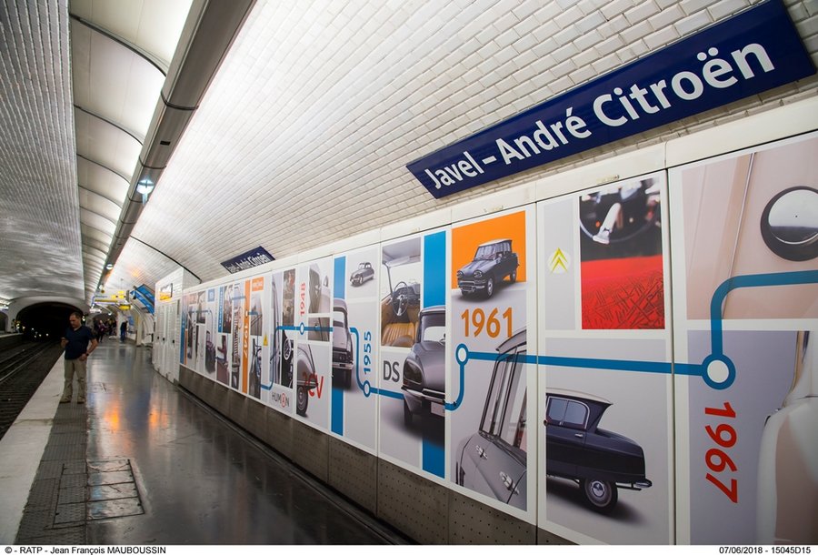 В начале июня, на станции метрополитена Франции «Жавель — Андре Ситроен» (Javel — André Citroën) был представлен новый культурный проект, посвящённый истории бренда Citroën.